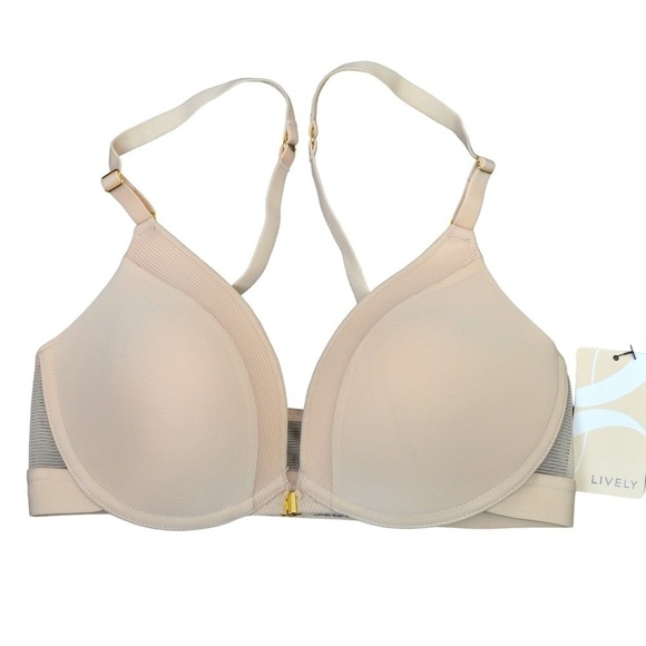 34C Lively Front‎ Close T-Shirt Bra in Toasted Almond NEW - Picture 1 of 5